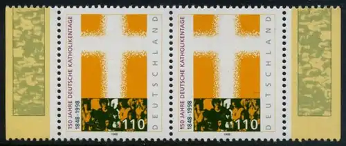 BUND 1998 Michel-Nummer 1995 postfrisch horiz.PAAR RÄNDER rechts/links (a)