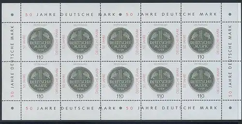 BUND 1998 Michel-Nummer 1996 postfrisch BOGEN(10)