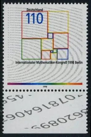 BUND 1998 Michel-Nummer 2005 postfrisch EINZELMARKE RAND unten (b)