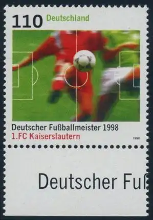 BUND 1998 Michel-Nummer 2010 postfrisch EINZELMARKE RAND unten (b)