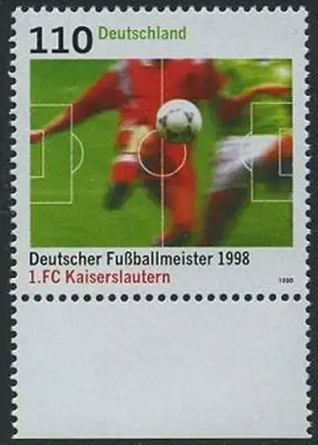 BUND 1998 Michel-Nummer 2010 postfrisch EINZELMARKE RAND unten (a)