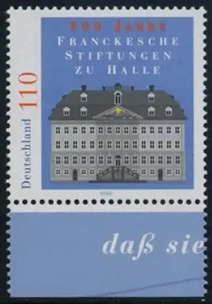 BUND 1998 Michel-Nummer 2011 postfrisch EINZELMARKE RAND unten (a)