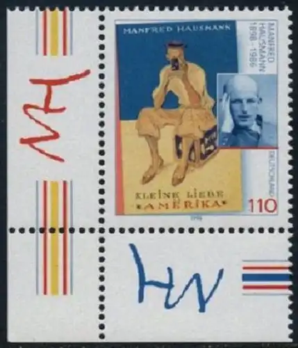 BUND 1998 Michel-Nummer 2012 postfrisch EINZELMARKE ECKRAND unten links