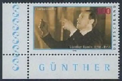 BUND 1998 Michel-Nummer 2020 postfrisch EINZELMARKE ECKRAND unten links