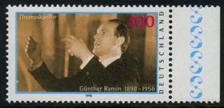 BUND 1998 Michel-Nummer 2020 postfrisch EINZELMARKE RAND rechts