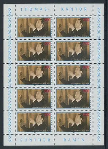 BUND 1998 Michel-Nummer 2020 postfrisch BOGEN(10)