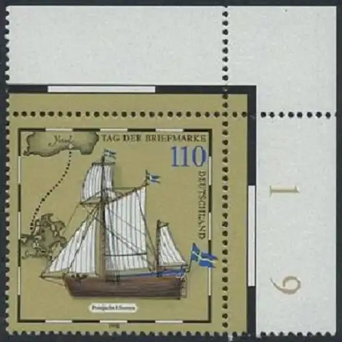 BUND 1998 Michel-Nummer 2022 postfrisch EINZELMARKE ECKRAND oben rechts