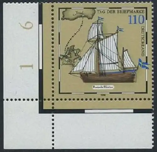 BUND 1998 Michel-Nummer 2022 postfrisch EINZELMARKE ECKRAND unten links