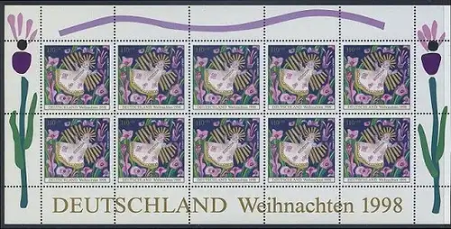 BUND 1998 Michel-Nummer 2024 postfrisch BOGEN(10)