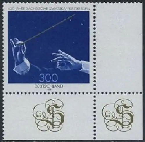 BUND 1998 Michel-Nummer 2025 postfrisch EINZELMARKE ECKRAND unten rechts