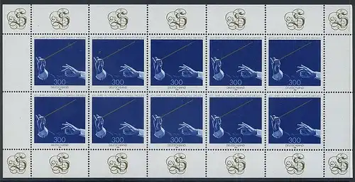 BUND 1998 Michel-Nummer 2025 postfrisch BOGEN(10)