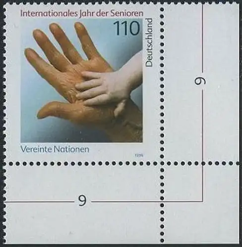 BUND 1999 Michel-Nummer 2027 postfrisch EINZELMARKE ECKRAND unten rechts