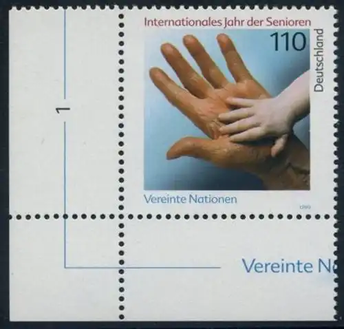 BUND 1999 Michel-Nummer 2027 postfrisch EINZELMARKE ECKRAND unten links