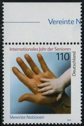 BUND 1999 Michel-Nummer 2027 postfrisch EINZELMARKE RAND oben (b)