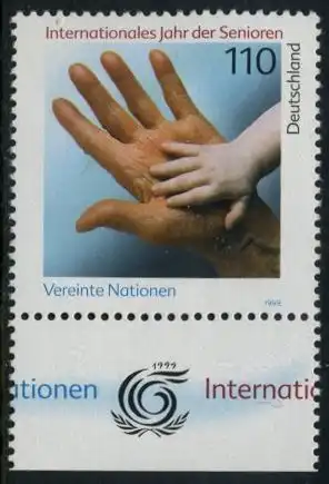 BUND 1999 Michel-Nummer 2027 postfrisch EINZELMARKE RAND unten (b)