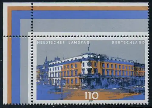 BUND 1999 Michel-Nummer 2030 postfrisch EINZELMARKE ECKRAND oben links