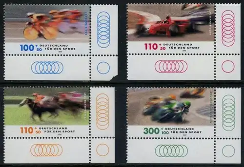 BUND 1999 Michel-Nummer 2031-2034 postfrisch SATZ(4) EINZELMARKEN ECKRÄNDER unten rechts