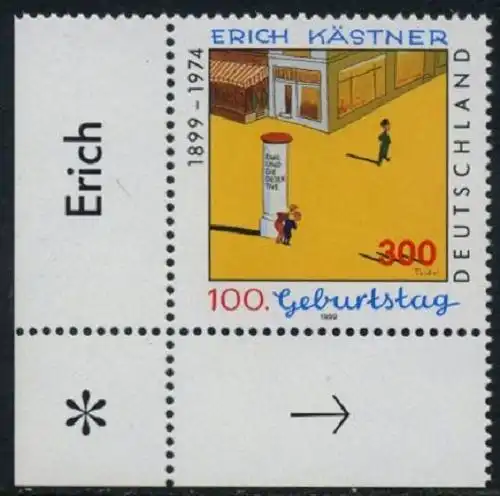 BUND 1999 Michel-Nummer 2035 postfrisch EINZELMARKE ECKRAND unten links