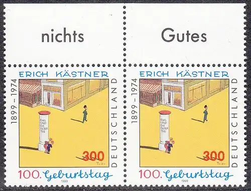 BUND 1999 Michel-Nummer 2035 postfrisch EINZELMARKE RAND oben
