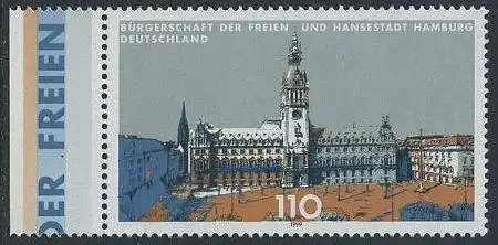 BUND 1999 Michel-Nummer 2036 postfrisch EINZELMARKE links