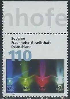 BUND 1999 Michel-Nummer 2038 postfrisch EINZELMARKE RAND oben (a)