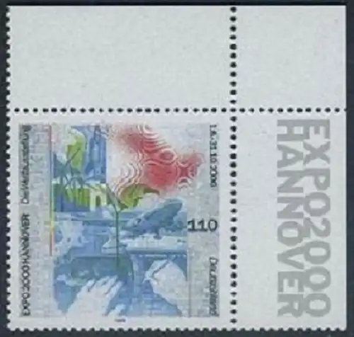 BUND 1999 Michel-Nummer 2042 postfrisch EINZELMARKE ECKRAND oben rechts