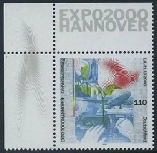 BUND 1999 Michel-Nummer 2042 postfrisch EINZELMARKE ECKRAND oben links