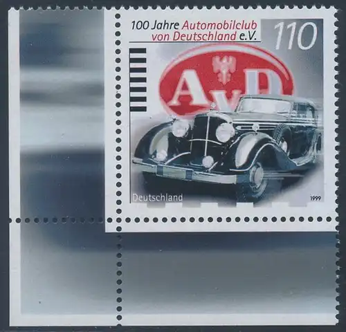BUND 1999 Michel-Nummer 2043 postfrisch EINZELMARKE ECKRAND unten links