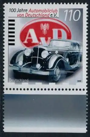 BUND 1999 Michel-Nummer 2043 postfrisch EINZELMARKE RAND unten (a)