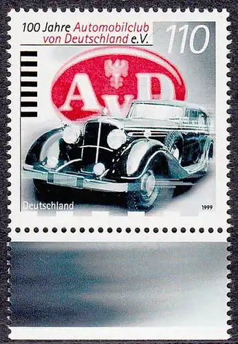 BUND 1999 Michel-Nummer 2043 postfrisch EINZELMARKE RAND unten (b)