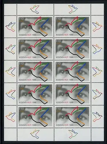 BUND 1999 Michel-Nummer 2045 postfrisch BOGEN(10)