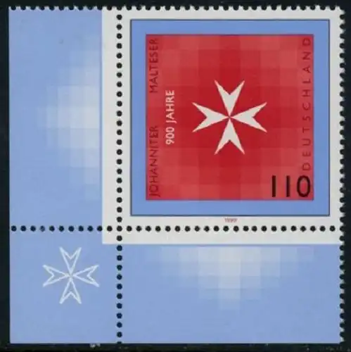 BUND 1999 Michel-Nummer 2047 postfrisch EINZELMARKE ECKRAND unten links