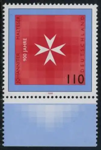 BUND 1999 Michel-Nummer 2047 postfrisch EINZELMARKE RAND unten
