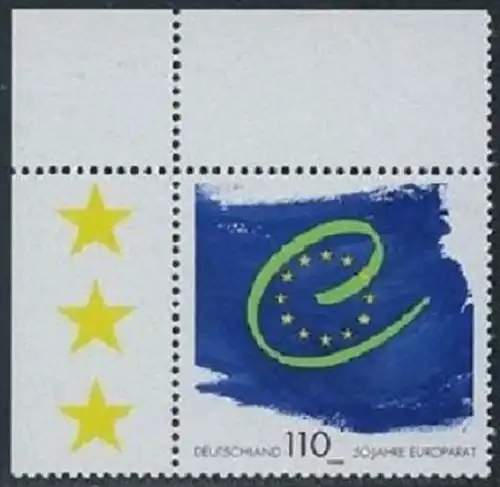 BUND 1999 Michel-Nummer 2049 postfrisch EINZELMARKE ECKRAND oben links