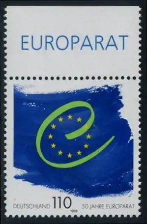 BUND 1999 Michel-Nummer 2049 postfrisch EINZELMARKE RAND oben