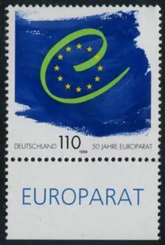 BUND 1999 Michel-Nummer 2049 postfrisch EINZELMARKE RAND unten (a)