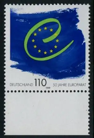 BUND 1999 Michel-Nummer 2049 postfrisch EINZELMARKE RAND unten (b)