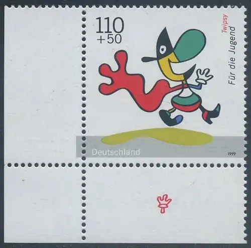 BUND 1999 Michel-Nummer 2058 postfrisch EINZELMARKE ECKRAND unten links