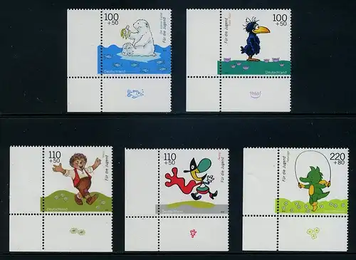 BUND 1999 Michel-Nummer 2055-2059 postfrisch SATZ(5) EINZELMARKEN ECKRÄNDER unten links