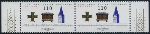 BUND 1999 Michel-Nummer 2060 postfrisch horiz.PAAR RÄNDER rechts/links