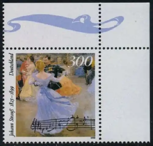 BUND 1999 Michel-Nummer 2061 postfrisch EINZELMARKE ECKRAND oben rechts
