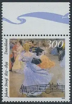 BUND 1999 Michel-Nummer 2061 postfrisch EINZELMARKE RAND oben (a)