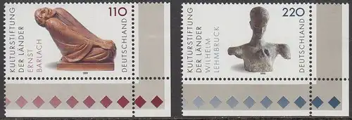 BUND 1999 Michel-Nummer 2063-2064 postfrisch SATZ(2) EINZELMARKEN ECKRÄNDER unten rechts