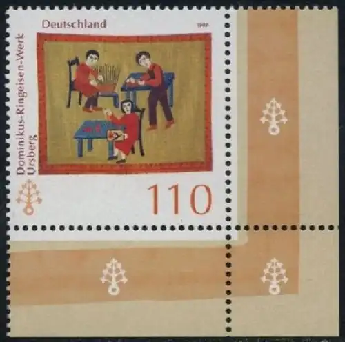 BUND 1999 Michel-Nummer 2065 postfrisch EINZELMARKE ECKRAND unten rechts