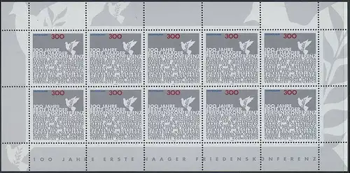 BUND 1999 Michel-Nummer 2066 postfrisch BOGEN(10)