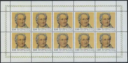 BUND 1999 Michel-Nummer 2073 postfrisch BOGEN(10)