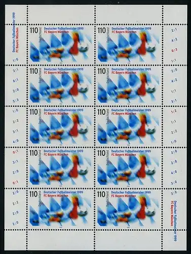 BUND 1999 Michel-Nummer 2074 postfrisch BOGEN(10)