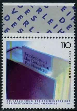 BUND 1999 Michel-Nummer 2075 postfrisch EINZELMARKE RAND oben (b)