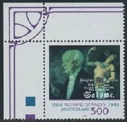BUND 1999 Michel-Nummer 2076 postfrisch EINZELMARKE ECKRAND oben links