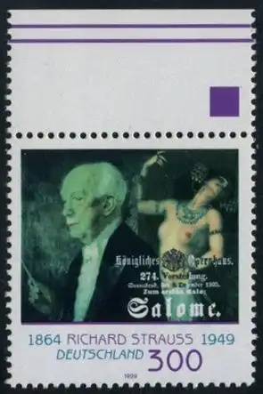 BUND 1999 Michel-Nummer 2076 postfrisch EINZELMARKE RAND oben (b)
